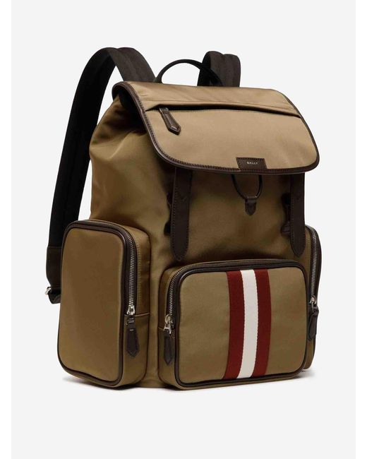 Bally Brown Code Nylon Backpack for men