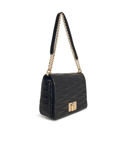 Furla Black Medium '1927' Leather Crossbody Bag