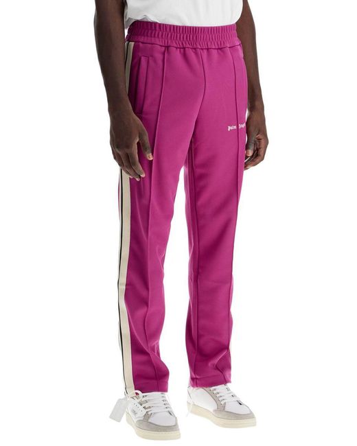 Palm Angels Pink Contrast Band Joggers With Track In for men