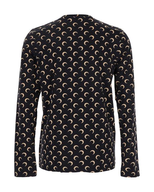 MARINE SERRE Black Moon Crewneck Top for men