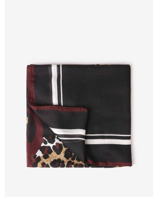 Saint Laurent Black Leopard Print Scarf
