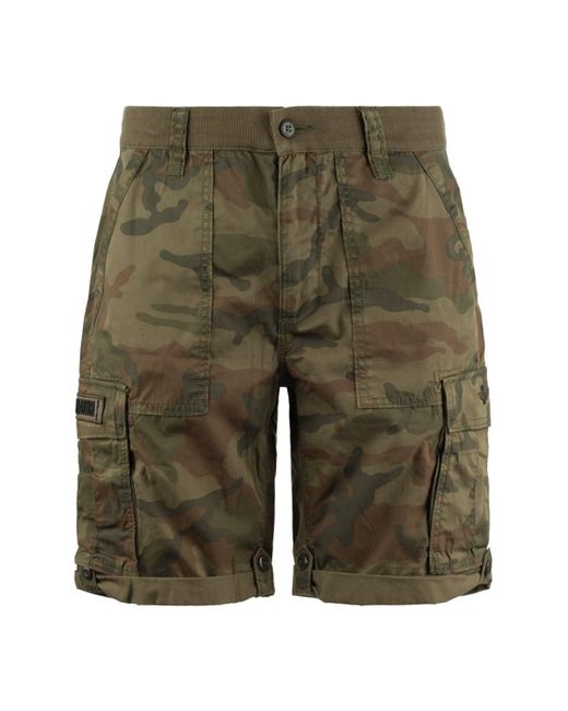 Aeronautica Militare Green Camouflage Print Comfort Fit Bermuda Shorts for men