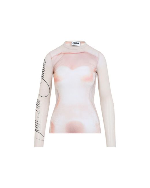 Jean Paul Gaultier Pink Print All Over The "Le Classique" Top