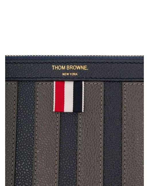 Thom Browne Blue Small Document Holder W/ 4 Bar for men
