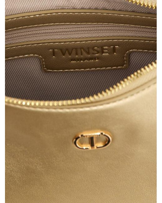 Twinset Natural 'Hobo Oval T' Shoulder Bag