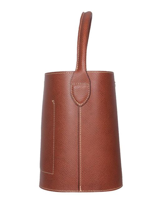 Longchamp Brown Borsa A Secchiello Cuir De Russie