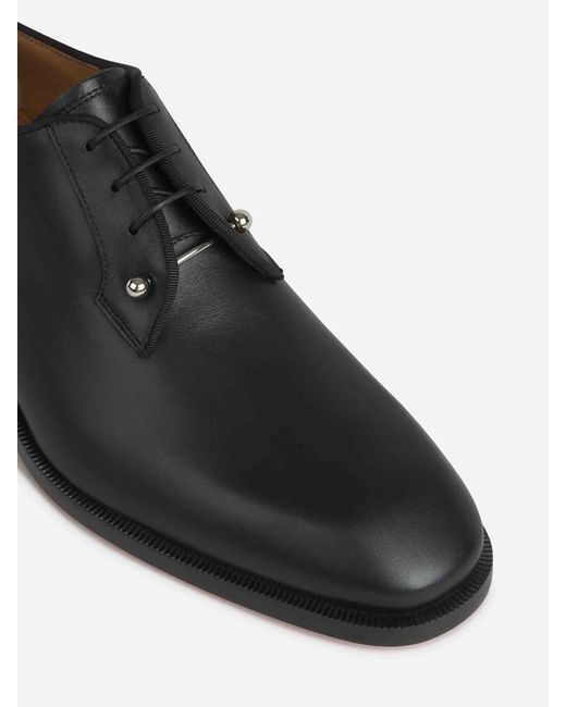 Christian Louboutin Black Chambeliss Leather Shoes for men
