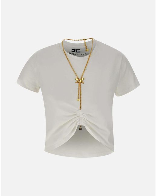 Elisabetta Franchi White T-Shirts And Polos