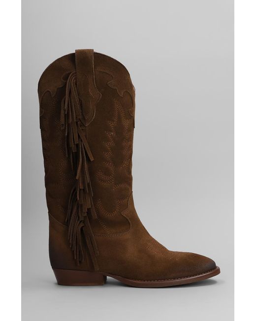 GISÉL MOIRÉ Brown Oklahoma Texan Boots