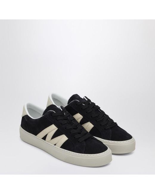 Moncler Black Monaco2 Suede Trainer for men