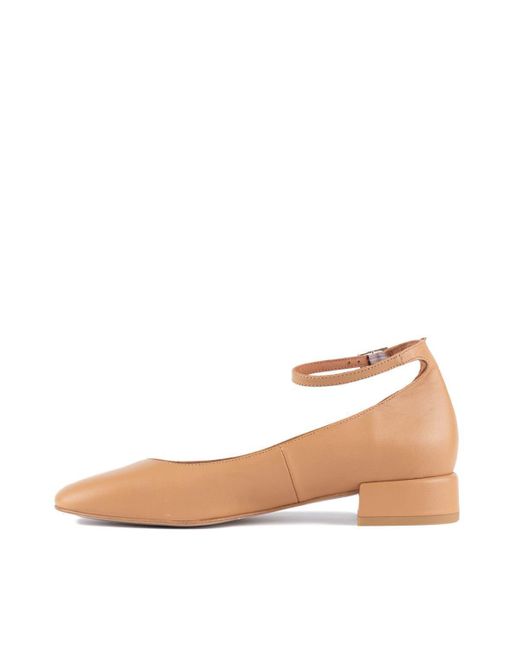Angel Alarcon Natural Eleonore Ballerina With Heel And Ankle Strap