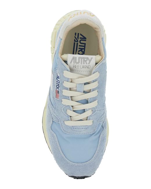 Autry Blue 'Reelwind' Low Top Sneakers With Logo Patch On Tongue And Side