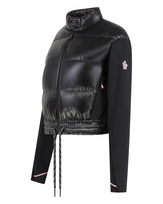 Moncler Black Cardigan With Padded Front Panel