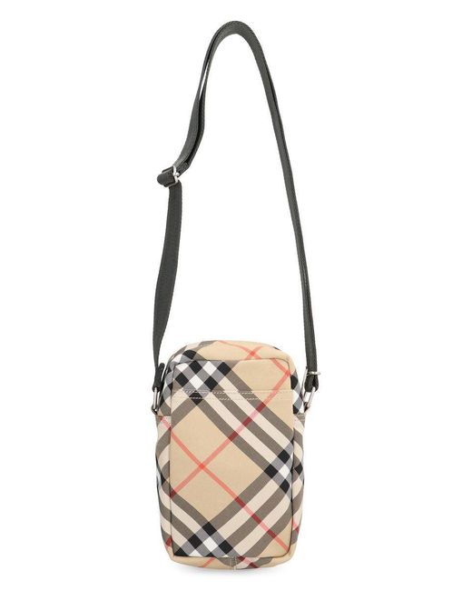 Burberry White Check Fabric Smartphone Case/Shoulder Bad for men