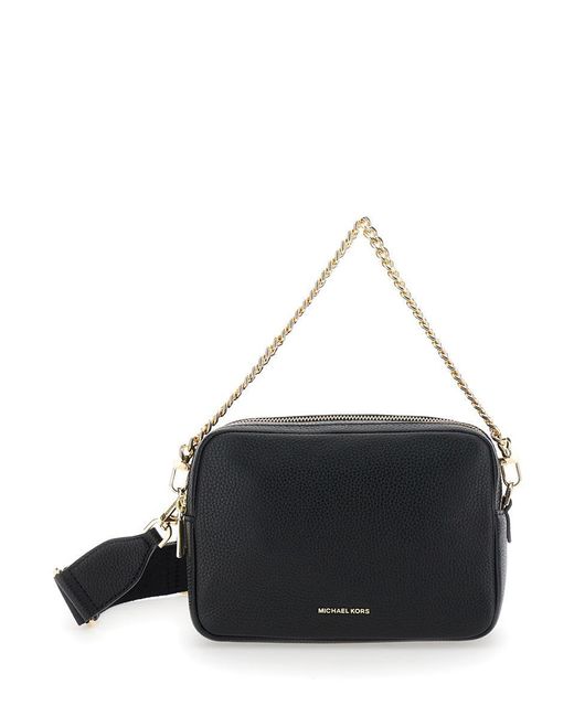 Michael Kors Black 'Bryant' Shoulder Bag With Logo Lettering On The Front And Chain Shoulder Strap