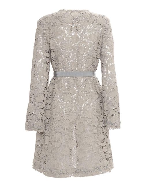 ジャケット P.A.R.O.S.H. Light grey lace long jacket P.A.R.O.S.H. P.A.R.O..H. Light Lace Long Jacket in Gray | Lyst