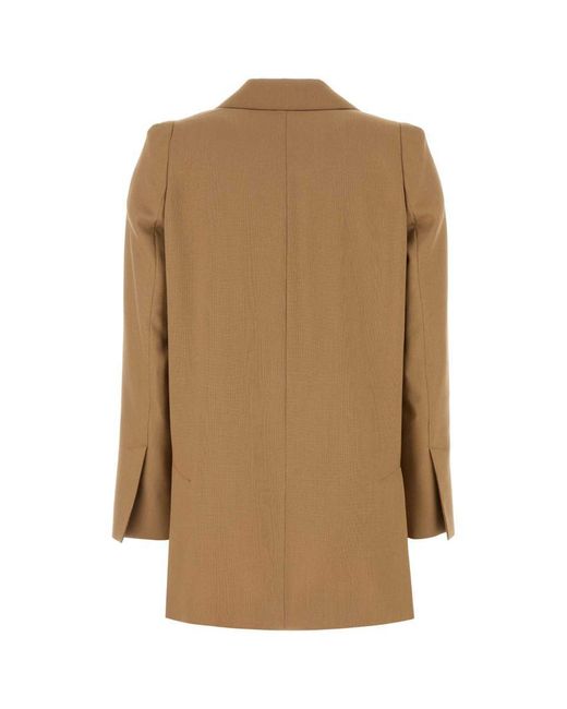 Max Mara Brown Camel Wool Blend Kitten Blazer