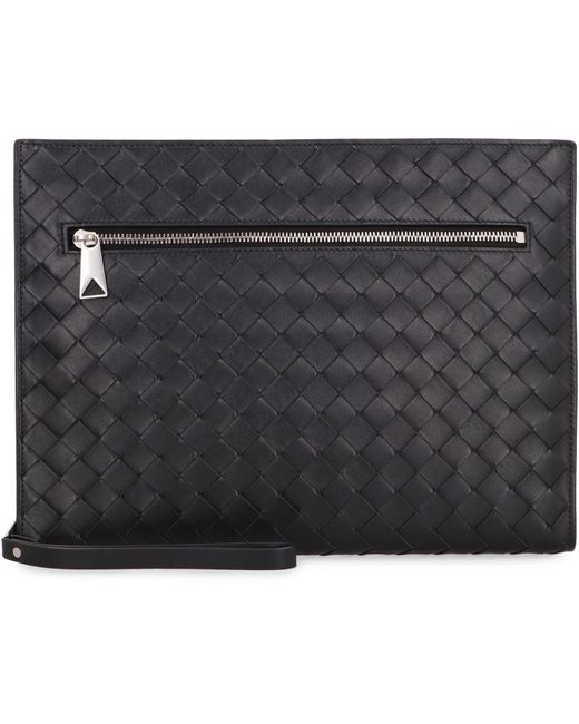 Bottega Veneta Gray Intrecciato Vn Document Case for men