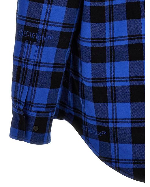 Off-White c/o Virgil Abloh Blue 'Check Flannel' Overshirt for men