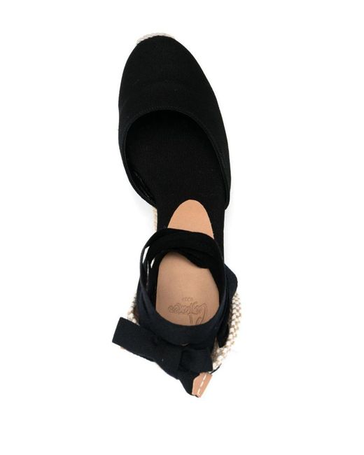 Castaner Black Carina Canvas Espadrilles Sandal