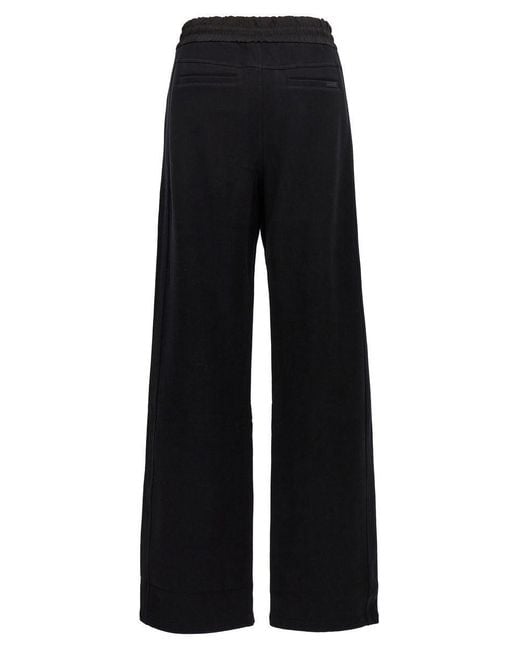 Saint Laurent Black Straight Leg Trousers With Drawstring