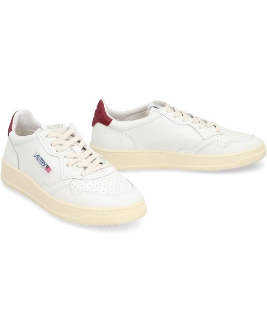 Autry White Medalist Low-Top Sneakers for men