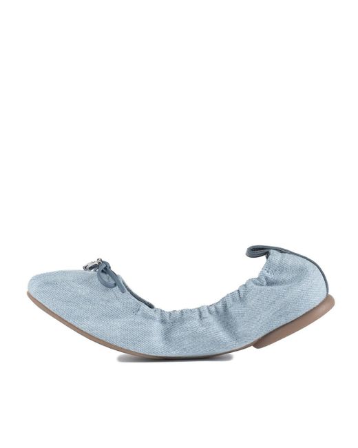 Hogan Blue H684 Denim Ballet Flats