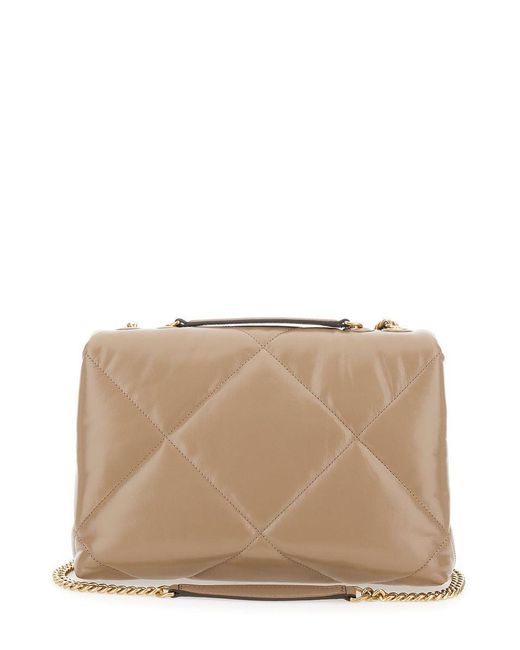 Tory Burch Natural Camel Leather Shoulder Bag