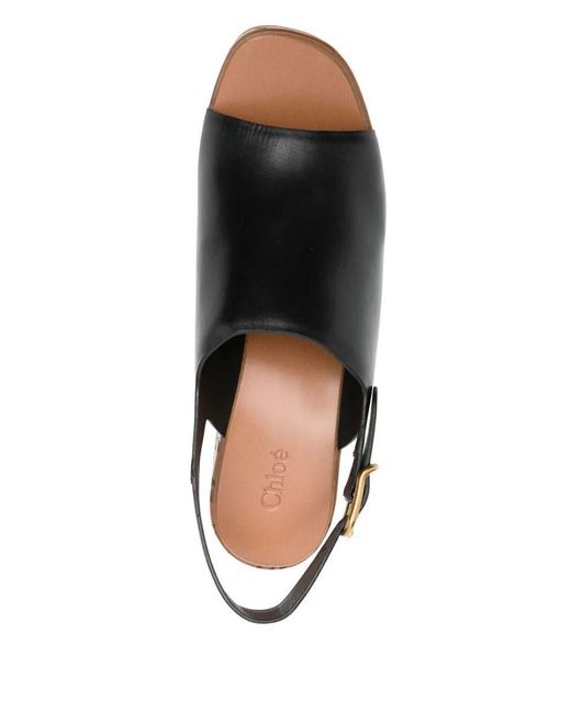 Chloé Brown 80Mm Maxime Wedge Sandals