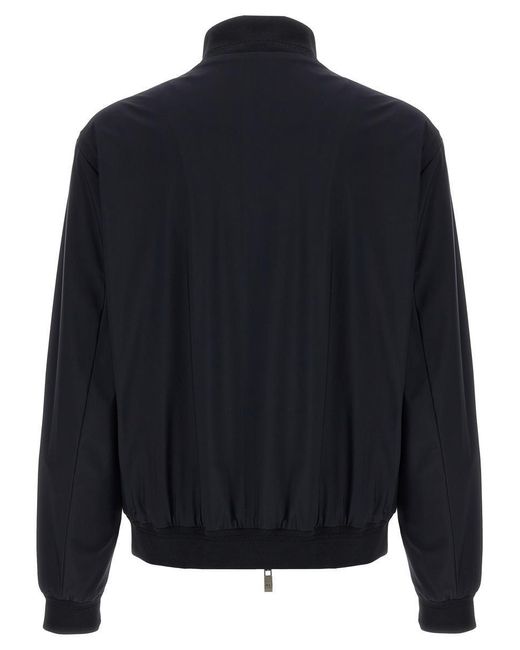Pal Zileri Blue Tech Fabric Bomber Jacket for men