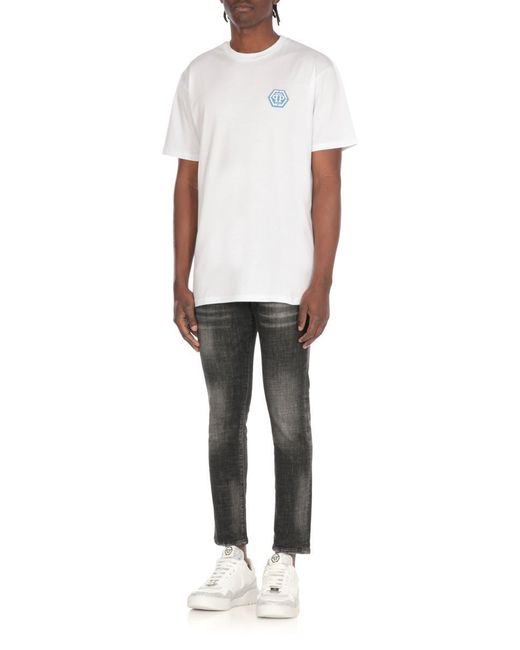 Philipp Plein White Cotton T-Shirt for men
