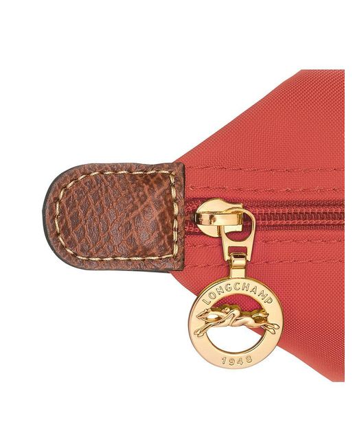 Longchamp Red 'Le Pilage Original' Large Shoulder Bag With Embossed Logo On The Front