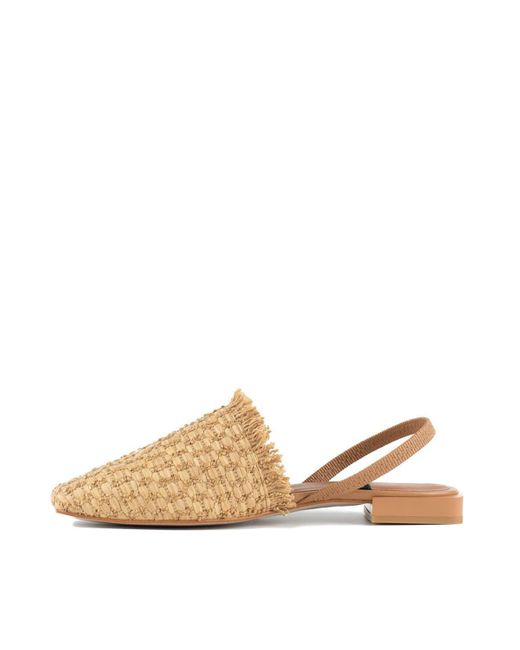 Angel Alarcon Natural Agnes Flat Shoes With Square Toe And Elastic Back