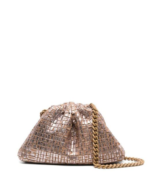 Maria La Rosa Mini Game Laminated Pouch Bags in Brown | Lyst