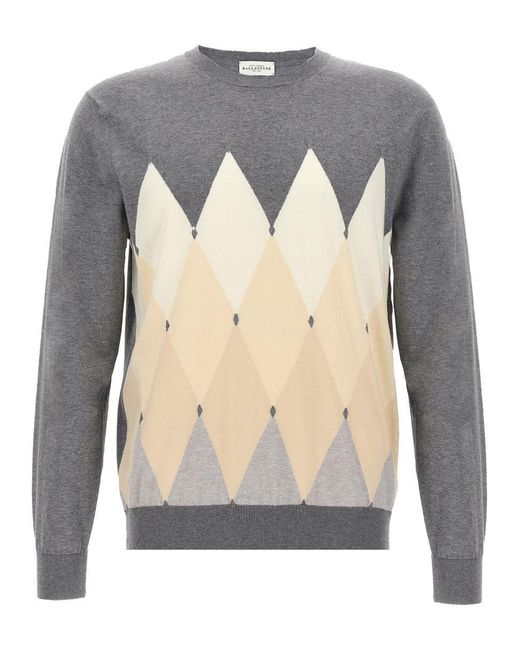 Ballantyne Gray 'Argyle' Sweater for men