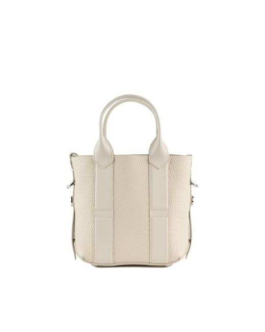 Hogan White Small Ivory Script Shopping Bag