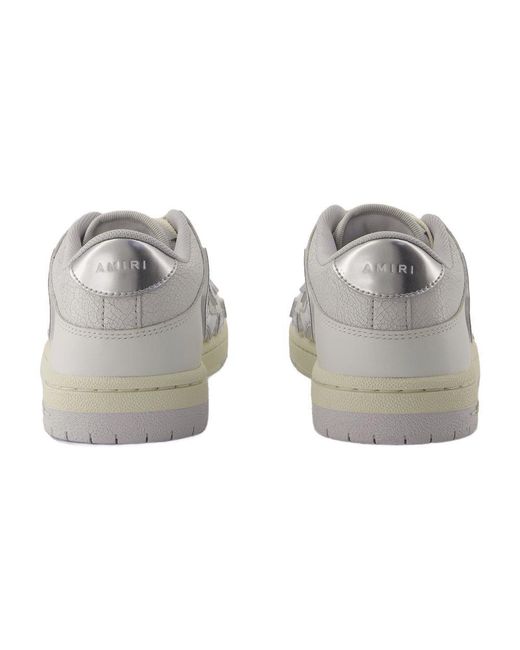Amiri Gray Metallic Skel Top Low Sneakers