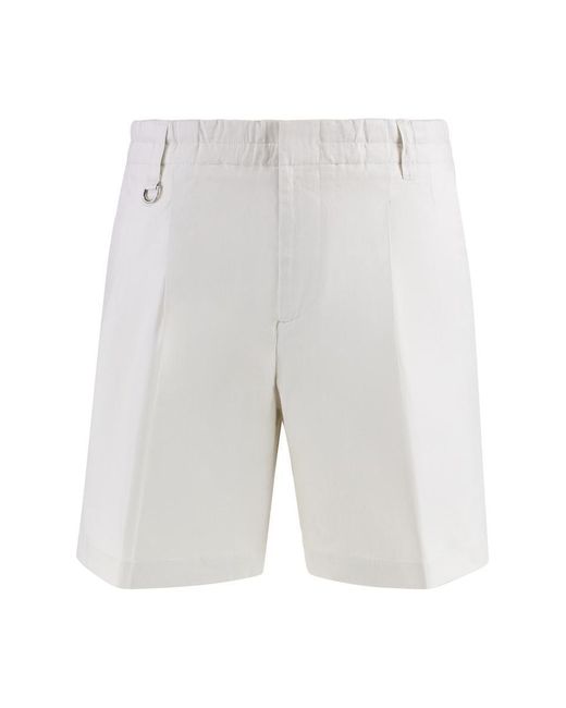 Paolo Pecora White Linen Bermuda-Shorts for men