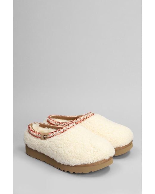 Ugg White Tasman Maxi Curly Slipper-Mule
