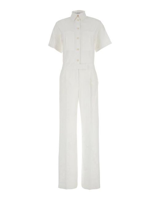 PT Torino White Tracksuit With Patch Pockets On The Chest And Elastic Waist
