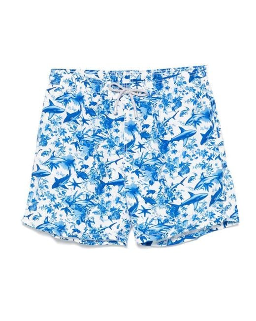 Mc2 Saint Barth Blue 'Gustavia' Printed Swimsuit for men