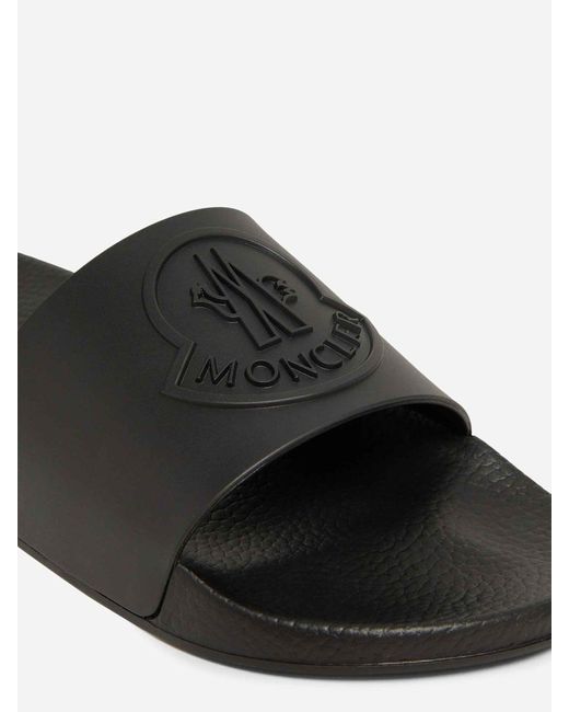 Moncler White Basile Rubber Flip Flops for men