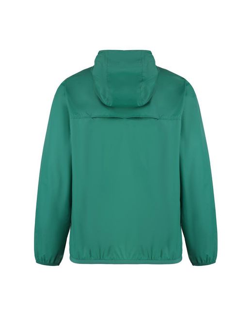 K-Way Green Le Vrai 3.0 Claude Hooded Nylon Jacket for men