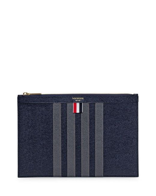 Thom Browne Blue Small Document Holder W/ 4 Bar for men
