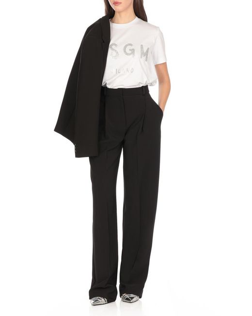 MSGM White T-Shirts And Polos