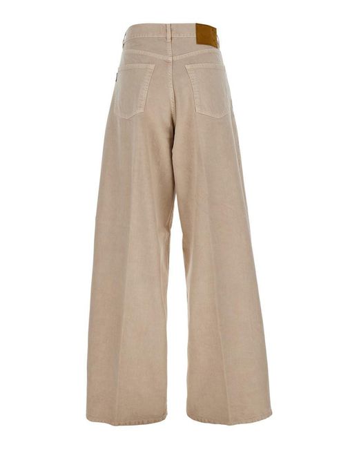Haikure Natural Five Pocket Jeans With Logo Patch On The Back