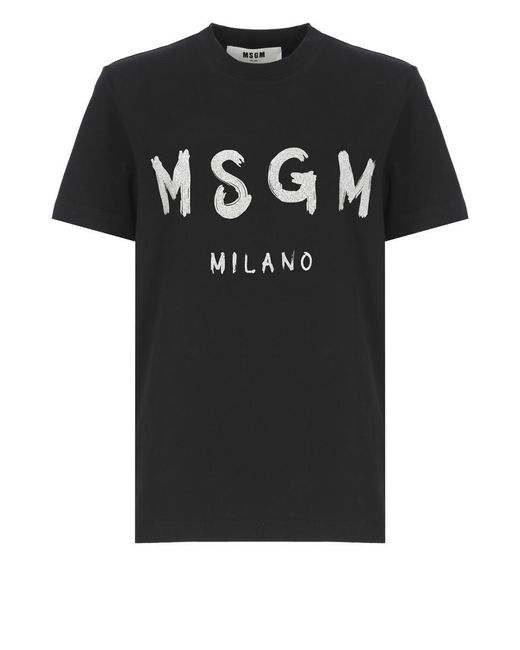 MSGM Black T-Shirts And Polos