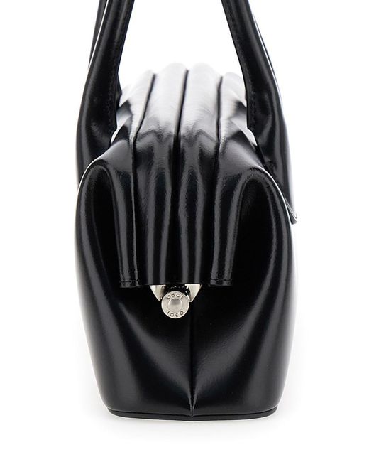 OSOI Black 'Boat Wide' Shoulder Bag With Round Handles And Lettering Logo On The Front