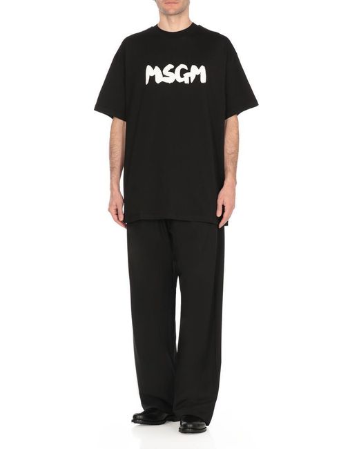 MSGM Black T-Shirts And Polos for men