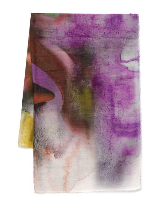 Faliero Sarti Purple Flowers Printed Stole